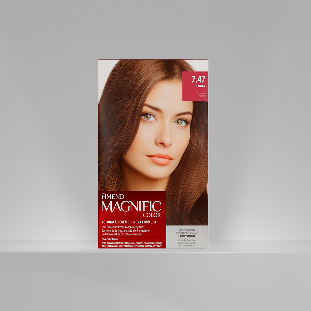 Kit Coloração Amend Magnific Color 7.47 Canela